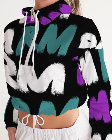 RM Graffiti - Cropped Windbreaker (Purp/Teal)