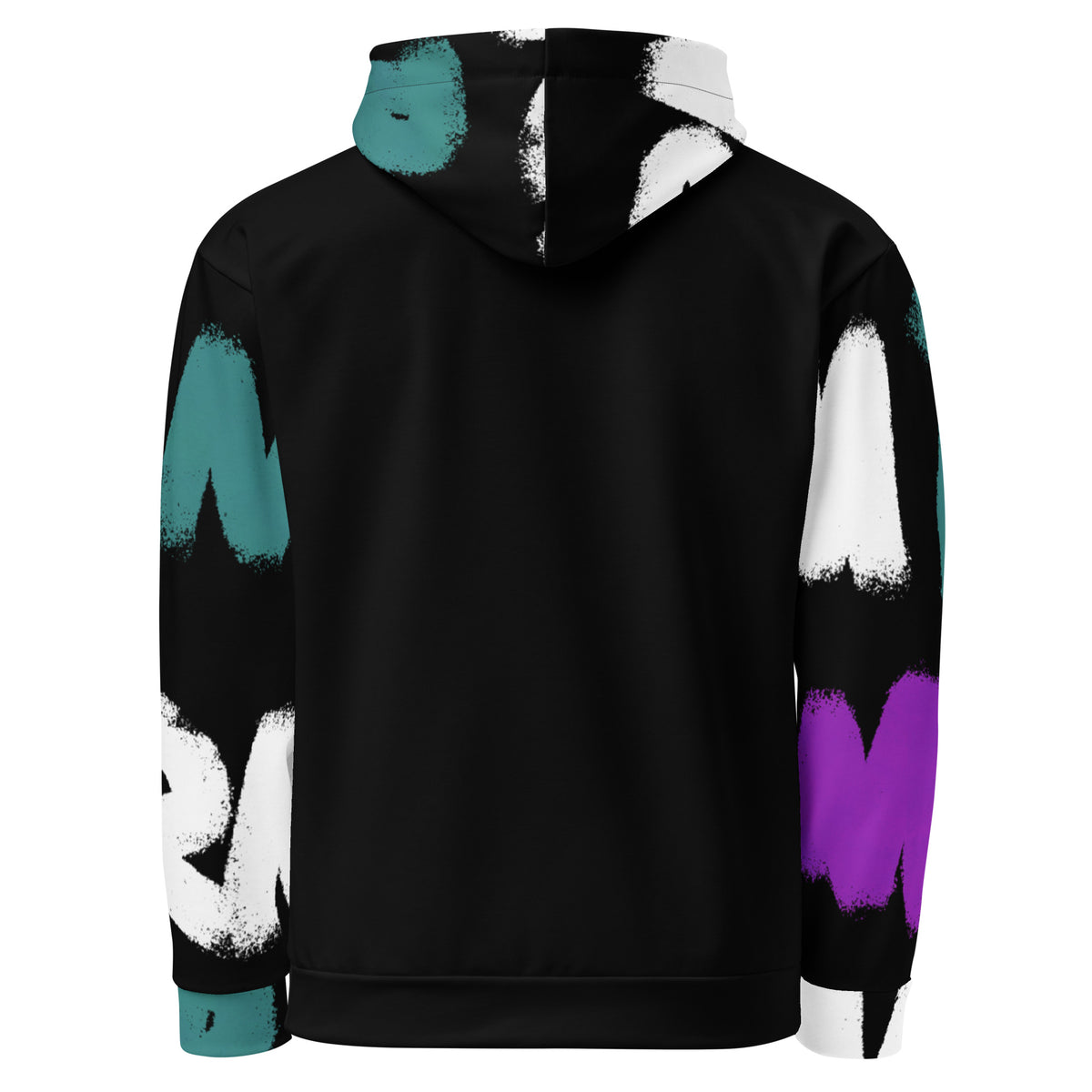 RM Graffiti Purp/Teal Blacked-Out Hoodie