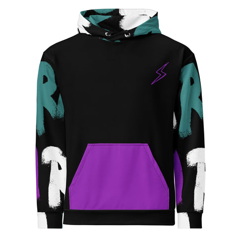 RM Graffiti Purp/Teal Blacked-Out Hoodie