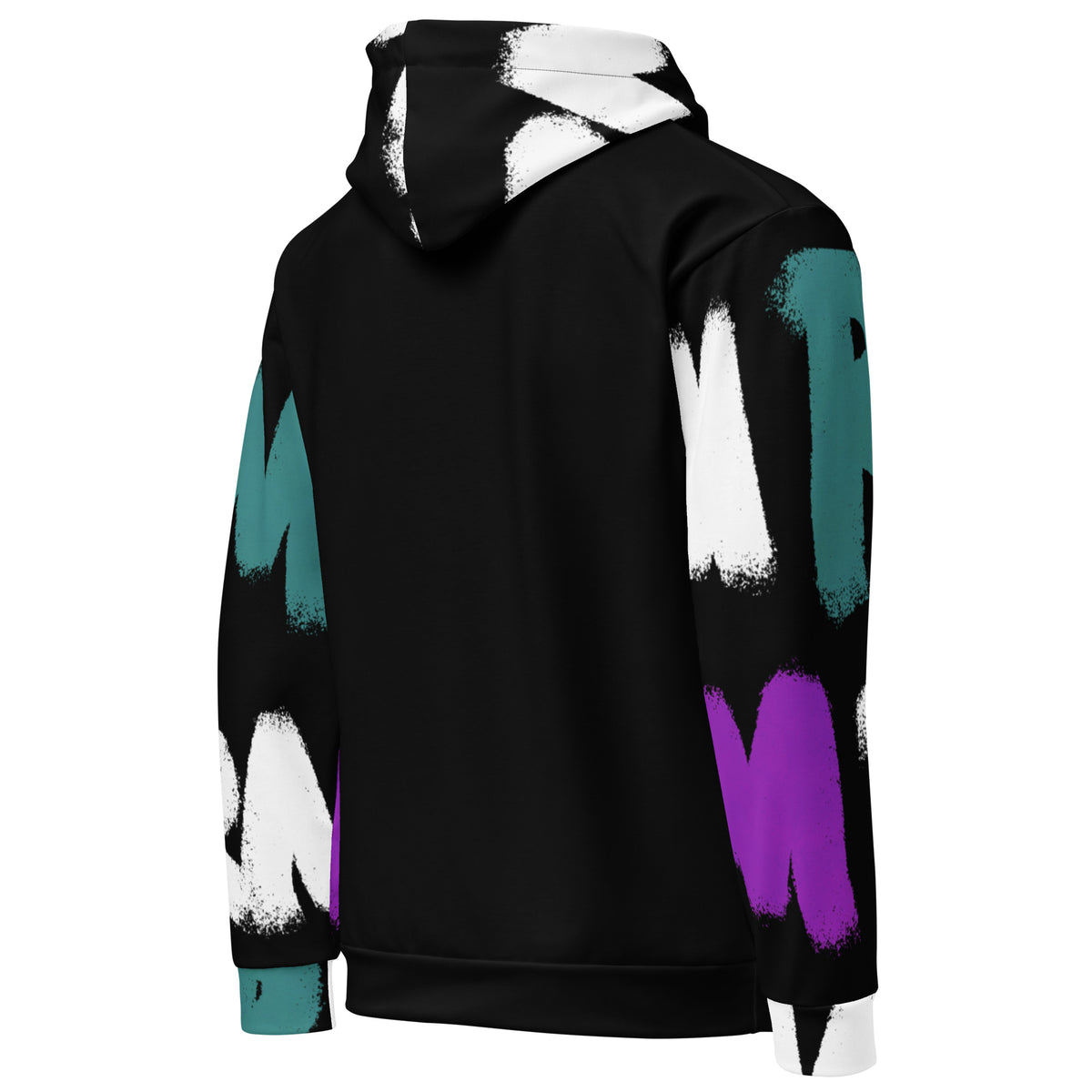 RM Graffiti Purp/Teal Blacked-Out Hoodie