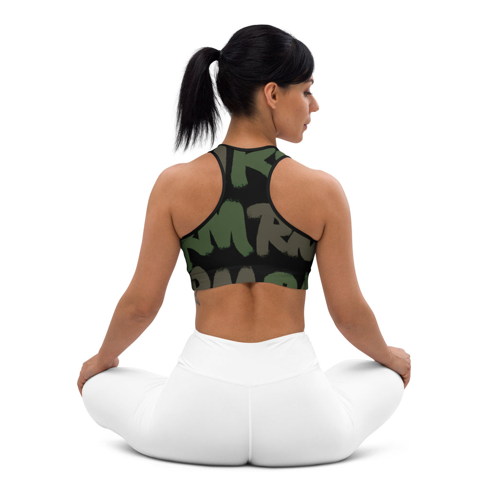 RM Graffiti RMX - Olive Camo Sports bra