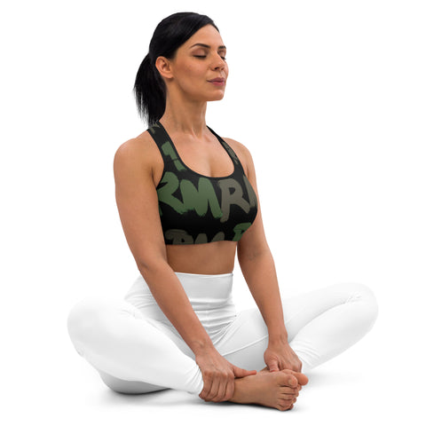 RM Graffiti RMX - Olive Camo Sports bra