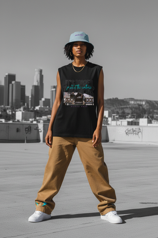 Black Female — Culture Tank + Camel Trousers + DOTL Bucket Hat