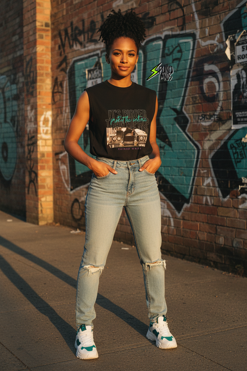 Black female Culture Tank golden hour