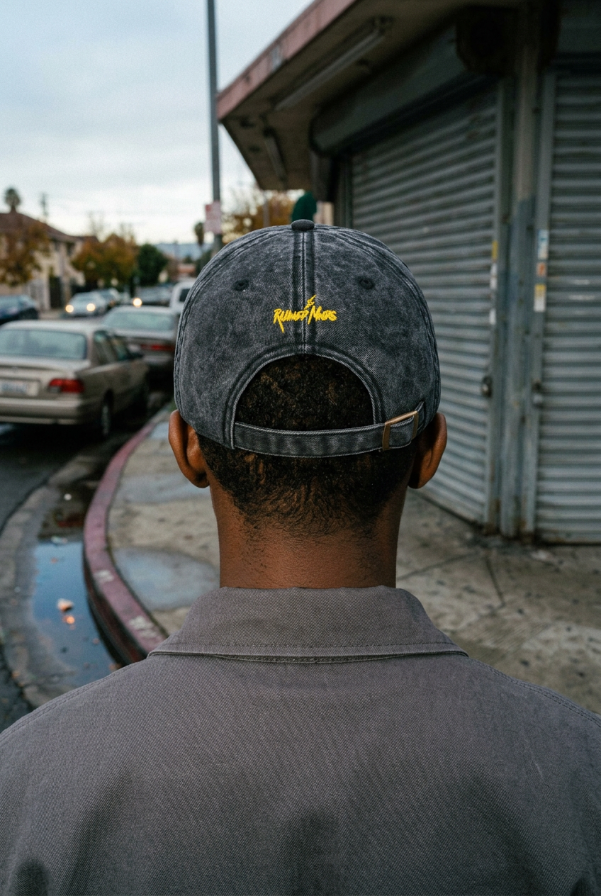 Black Skull hat matching-model rear editorial