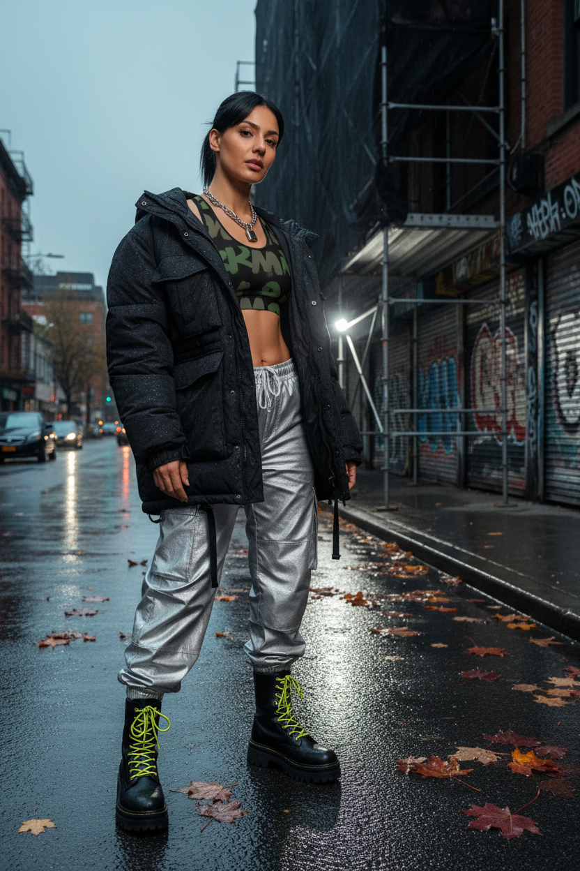 Graffiti RMX Olive Camo Sports Bra