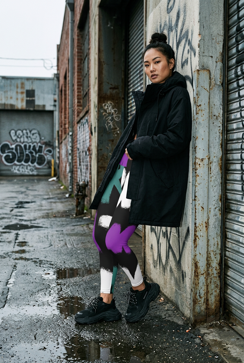 Graffiti Yoga Pants editorial