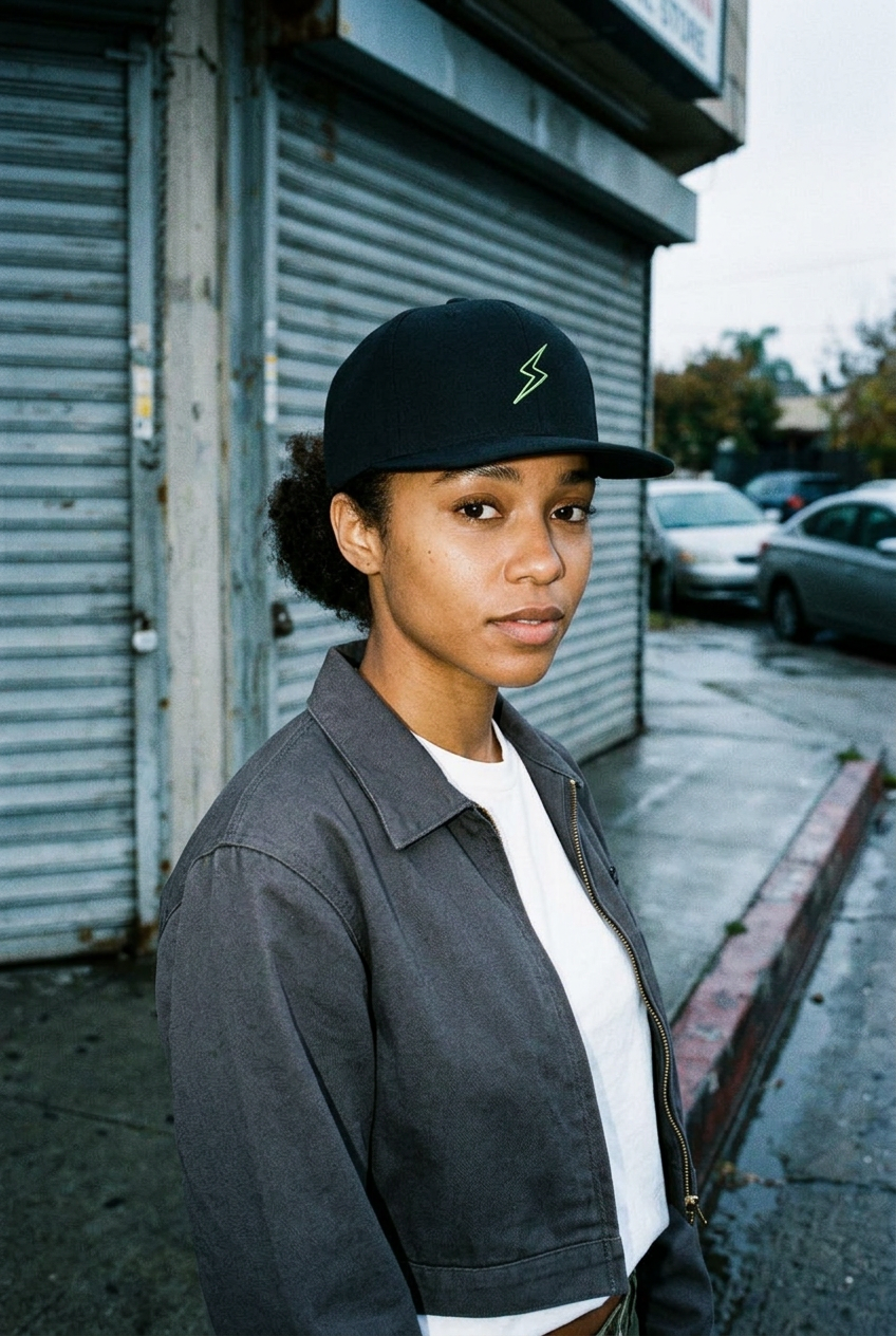 Neon Green Bolt snapback street editorial