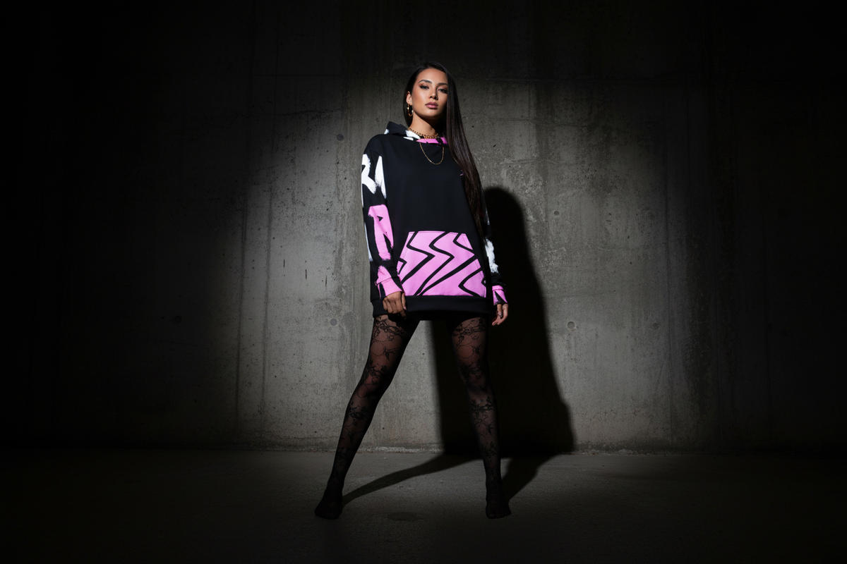 RM Candy Pink Hoodie Lace Tights