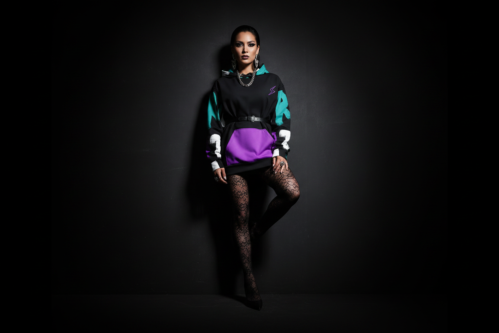 RM Purp Teal Hoodie Vogue Editorial