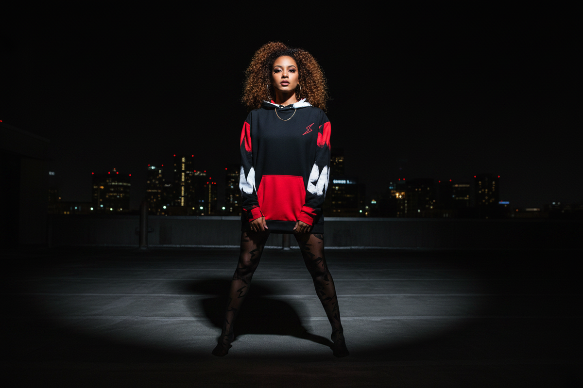 RM Red Graffiti Hoodie Lace Tights