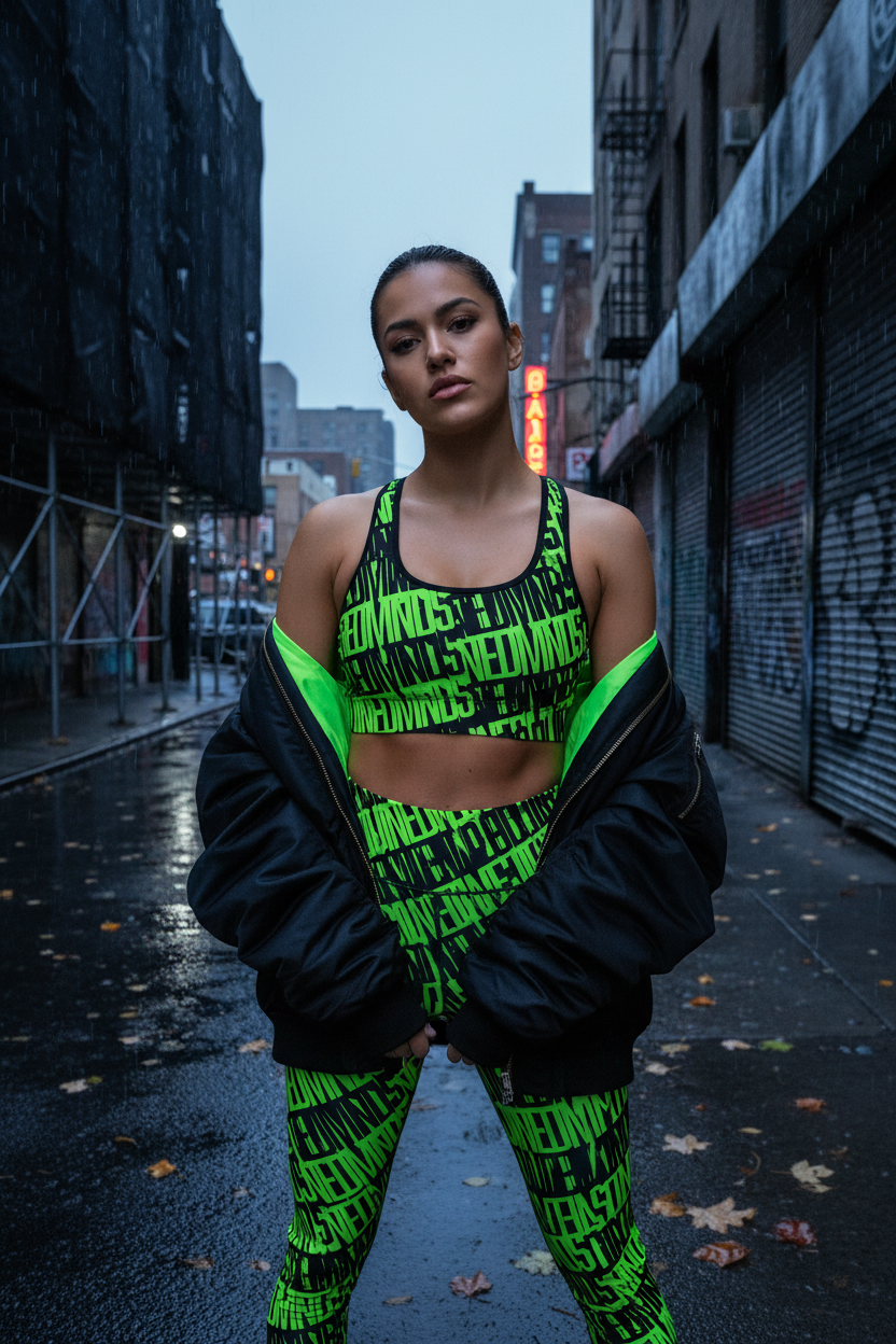 Roots Block Green/Blk Sports Bra