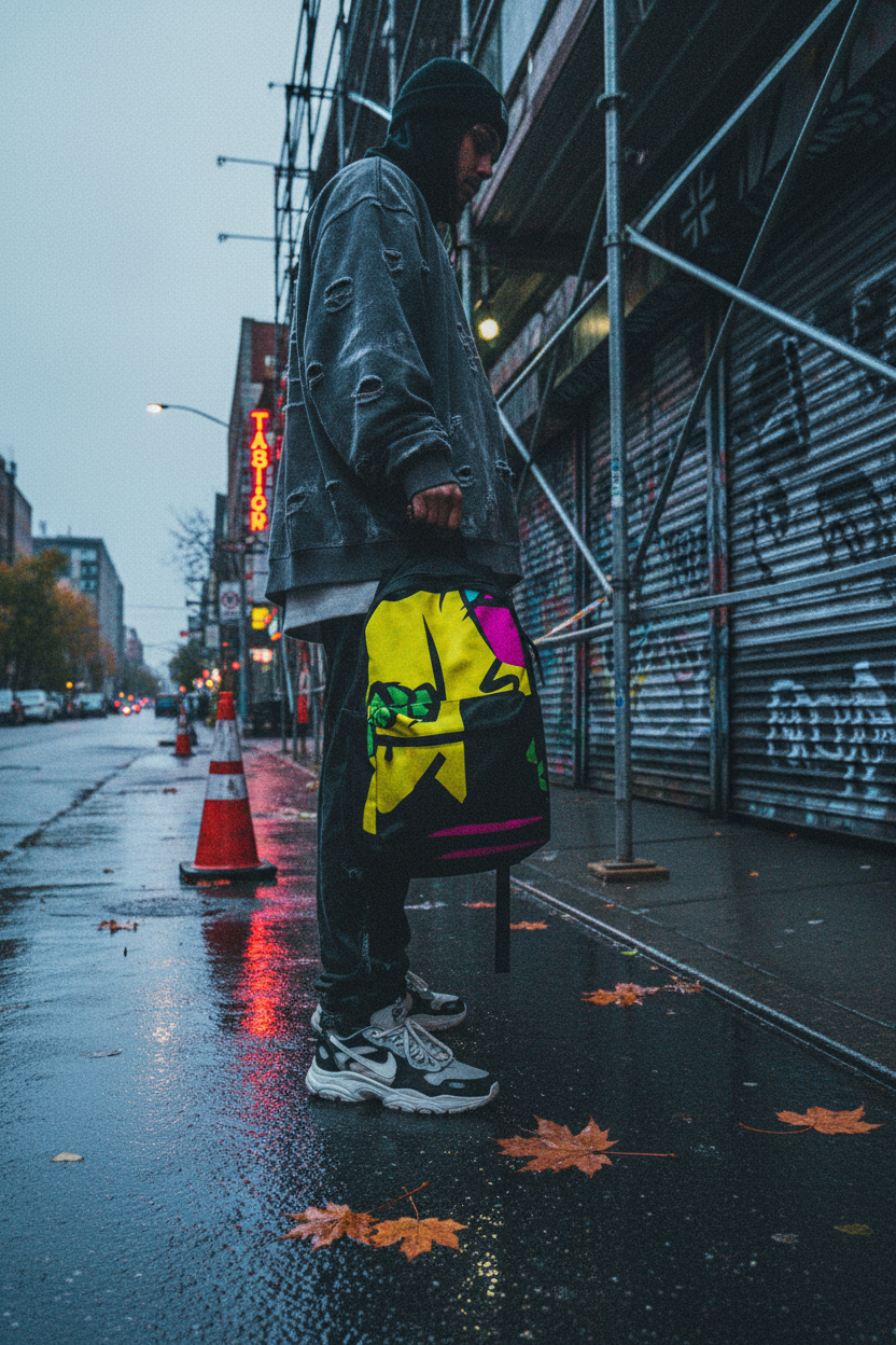 Skull Black Canvas Backpack
