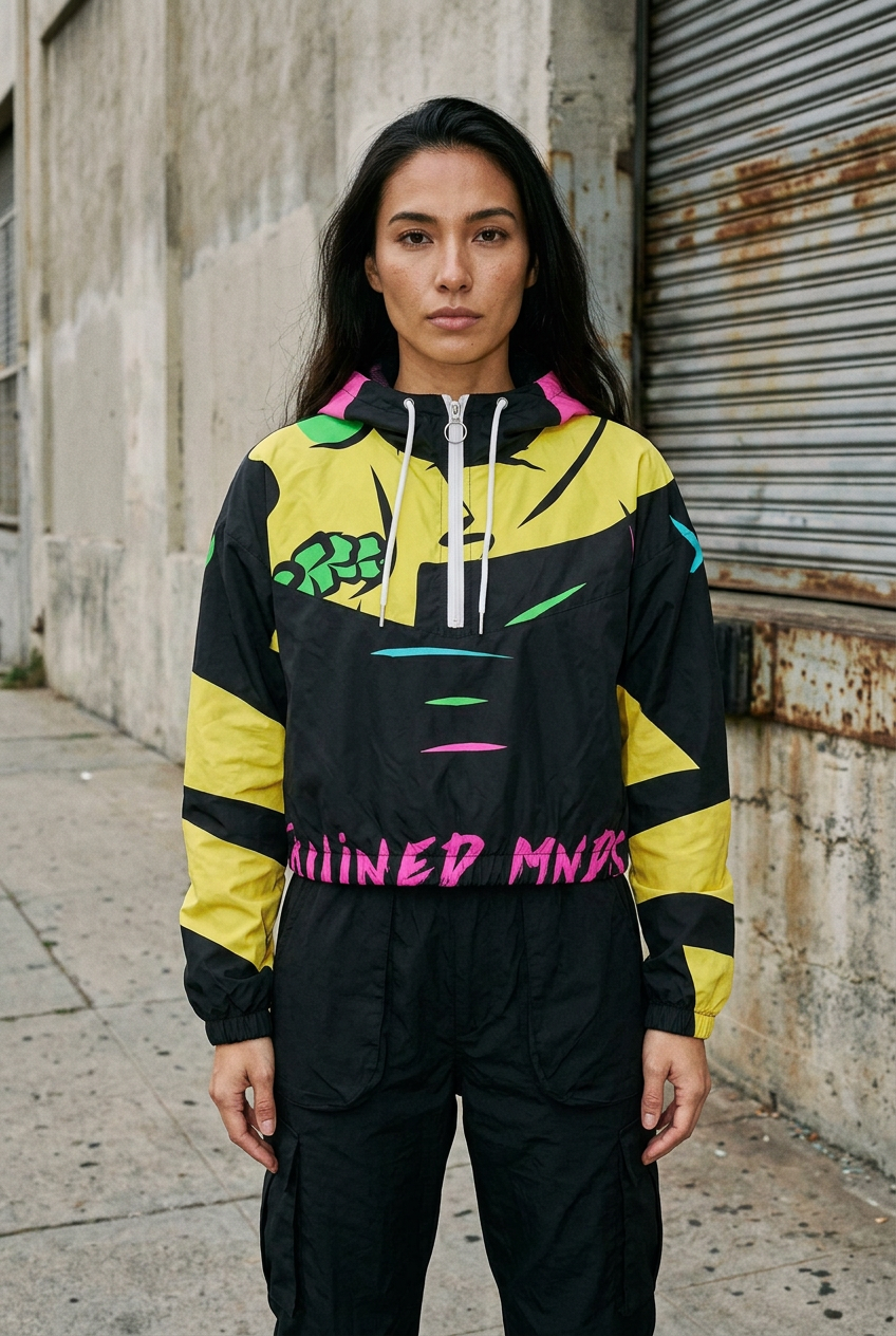 Skull cropped windbreaker matching-model front editorial