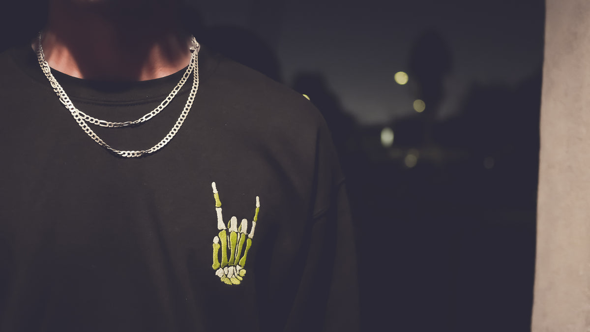 RM Skull - Sudadera con cuello redondo y máscara