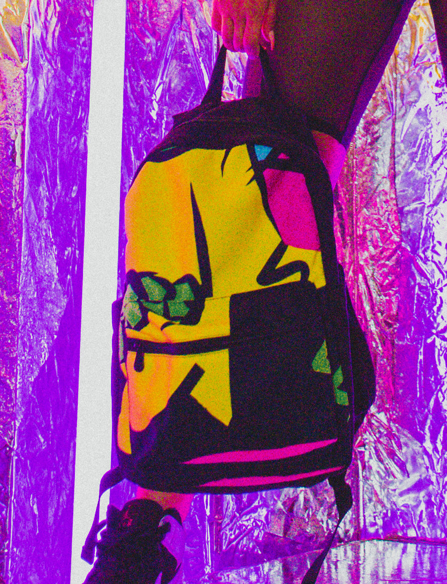 Mochila pequeña de lona negra RM Skull 